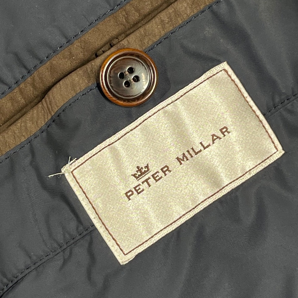 Peter Millar Brown Leather Sherpa Lined Detachable Collar Jacket Mens XL - Picture 7 of 14